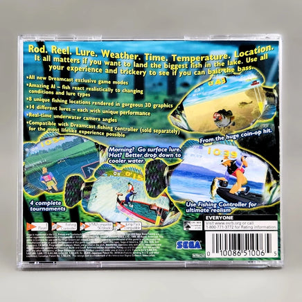 Sega Bass Fishing - Dreamcast - Jewel case rear insert close-up, like new condition