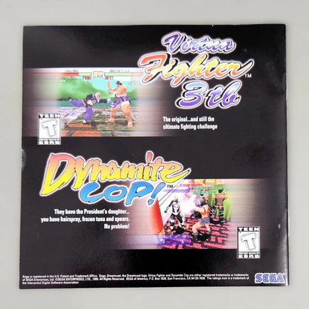 Sega Bass Fishing - Dreamcast - Instruction manual back view, like new condition