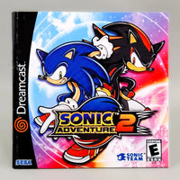 Sonic Adventure 2 - Sega Dreamcast - Instruction manual front view, like new condition