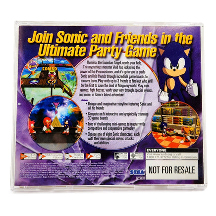 Sonic Shuffle Not For Resale Sega Dreamcast Like New CIB - Back Artwork Visible