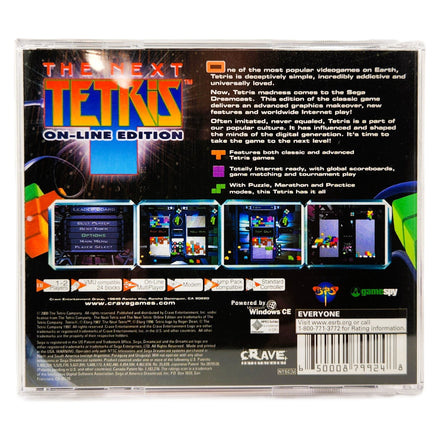 The Next Tetris Online Edition Dreamcast Very Good - Cib Back Cover