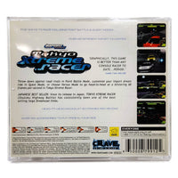 Back of a video game case for 'Tokyo Xtreme Racer' with text and graphics.