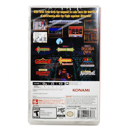 Castlevania Anniversary Collection Limited Run 106 Nintendo Switch Brand New CIB - Game Case Back Artwork