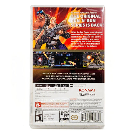 Contra Operation Galuga Limited Run 230 Nintendo Switch Brand New CIB - Game Packaging Back Side
