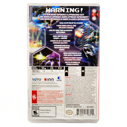 Dariusburst Another Chronicle EX+ Nintendo Switch Brand New - Authentic Game Case Back Cover