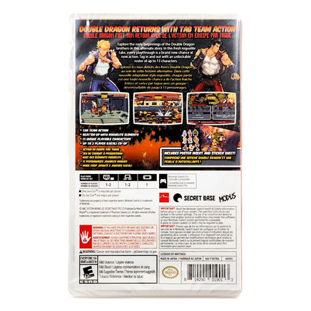 Double Dragon Gaiden Rise Of The Dragons Nintendo Switch Brand New CIB - Complete In Case Reverse View