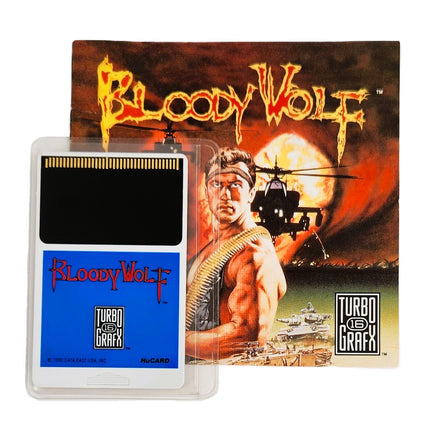 Bloody Wolf Turbografx16 Very Good Loose - Game and Manual Front Artwork