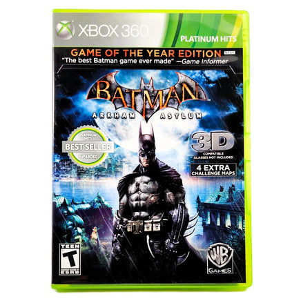 Batman Arkham Asylum Game Of The Year Edition Platinum Hits Xbox 360 Good CIB - Retail Front Design With Logo & Artwork