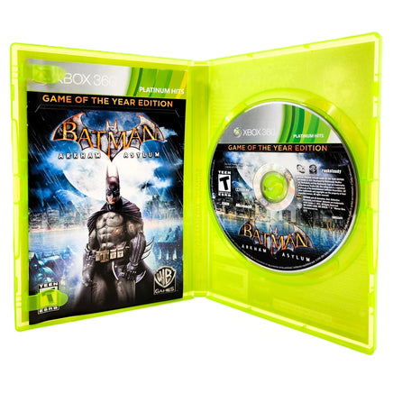 Batman Arkham Asylum Game Of The Year Edition Platinum Hits Xbox 360 Good - Collector CIB Photo With Original Components