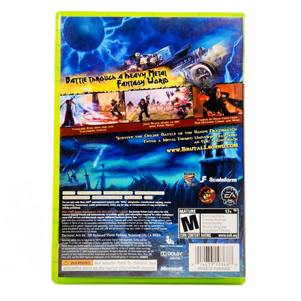 Brutal Legend Xbox 360 Good CIB - Game Case Back Design Showing Description Area