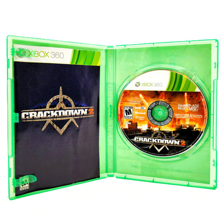 Crackdown 2 Xbox 360 Acceptable CIB - Inside Look At Disc, Manual, And Inserts