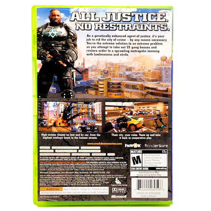 Crackdown Xbox 360 Good CIB - Game Case Back Design Showing Description Area