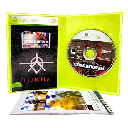 Crackdown Xbox 360 Good CIB - Game Disc Map and Manual Neatly Arranged in Open Case