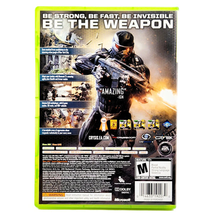 Crysis 2 Xbox 360 Good CIB - Rear Cover Of Authentic Game Box