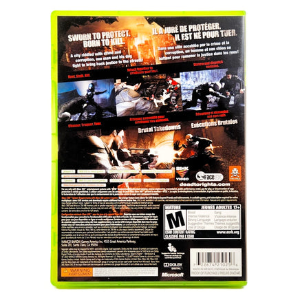 Dead To Rights Retribution Xbox 360 Very Good CIB - Back Label Artwork With Publisher Logos
