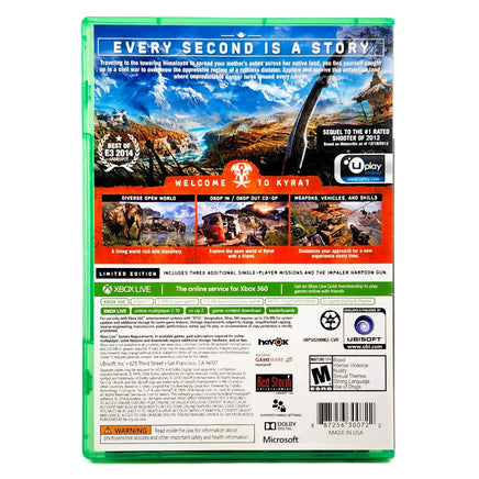 Far Cry 4 Limited Edition Xbox 360 Acceptable CIB - Back Panel Artwork Of Retail Game Case