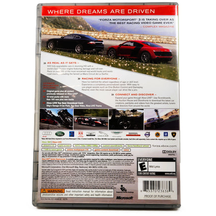 Forza Motorsport 3 Ultimate Collection Xbox 360 Very Good - Back Cover Art Shown