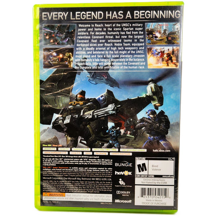 Halo Reach Xbox 360 Very Good - Back Cover Art Shown