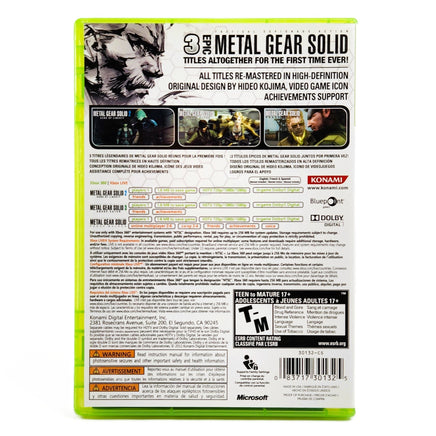 Metal Gear Solid HD Collection Xbox 360 Like New CIB - Full Back View Of Official Case Design