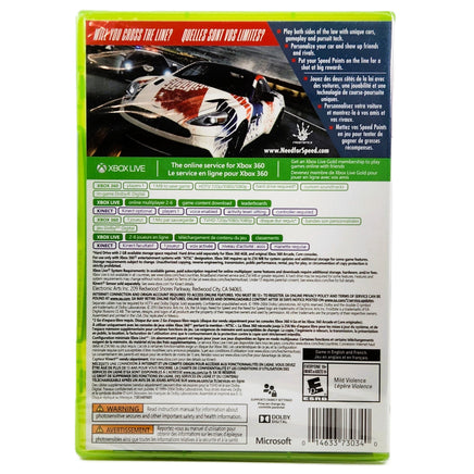 Need For Speed Rivals Xbox 360 Brand New - Game Case Rear Artwork