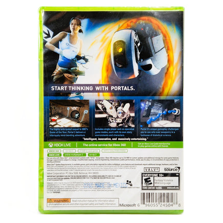 Portal 2 Platinum Hits Xbox 360 Brand New CIB - Back Label Artwork With Publisher Logos