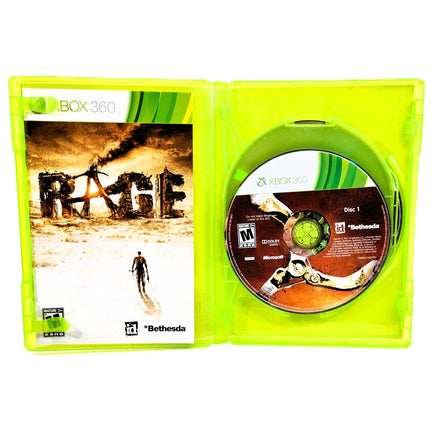 Rage Xbox 360 Good - Open Case Displaying Instruction Manual and Game Disc 1