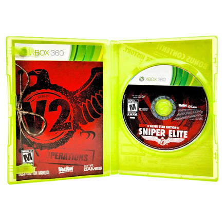 Sniper Elite V2 Silver Star Edition Xbox 360 Good CIB - Inner Contents With Manual And Disc Shown