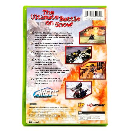 Arctic Thunder Xbox Very Good CIB - Rear Cover Of Authentic Game Box