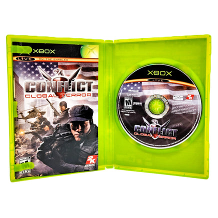 Conflict Global Terror Xbox Very Good CIB - Open Case Displaying Game Contents