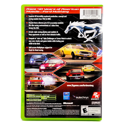 Ford Mustang The Legend Lives Xbox Good CIB - Back Panel Artwork Of Retail Game Case