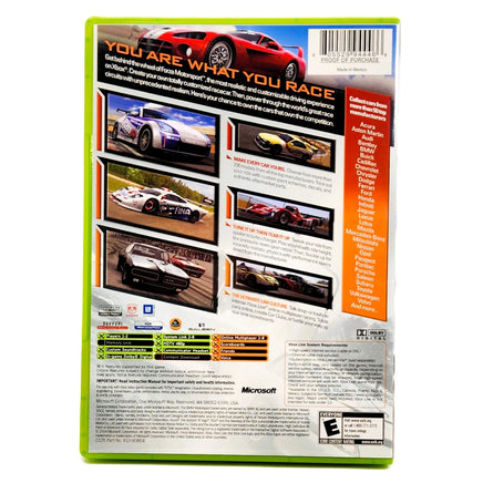 Forza Motorsport Xbox Good CIB - Game Case Back Design Showing Description Area