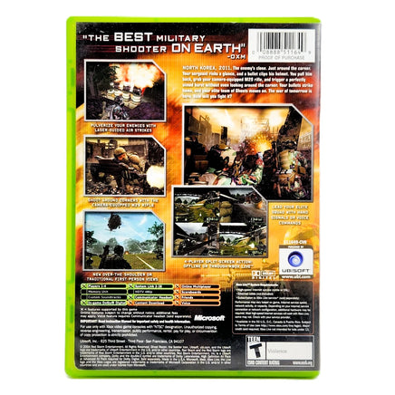 Ghost Recon 2 Xbox Good CIB - Back Label Artwork With Publisher Logos