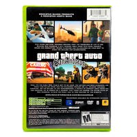 Grand Theft Auto San Andreas Platinum Hits Xbox Good CIB - Game Case Rear Image With Marketing Text