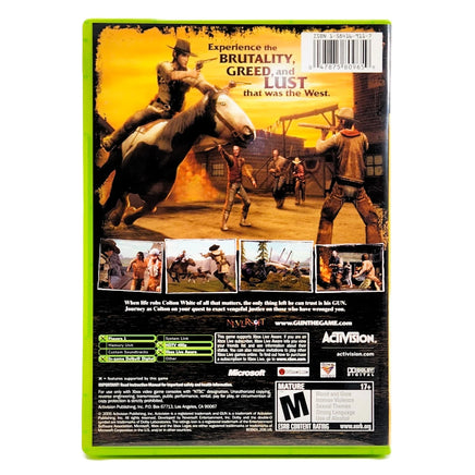Gun Xbox Good CIB - Back Cover Of Game Case