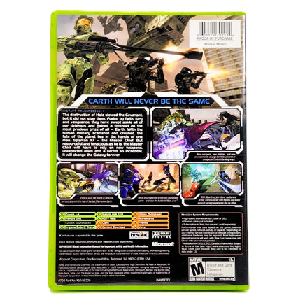 Halo 2 Xbox Good CIB - Game Case Rear Artwork