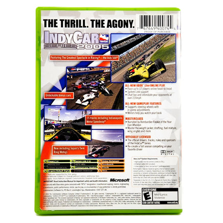 IndyCar Series 2005 Xbox Good CIB - Back Of Retail Game Box