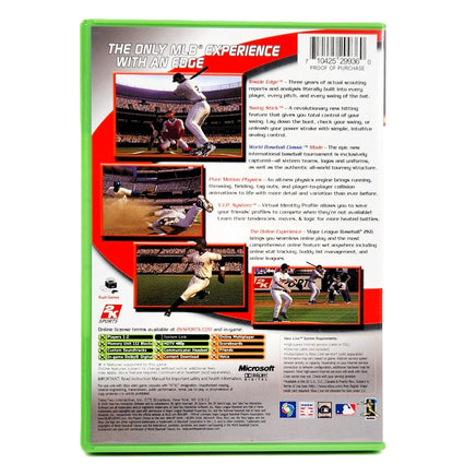 Major League Baseball 2K6 Xbox Good CIB - Back Jewel Case Art