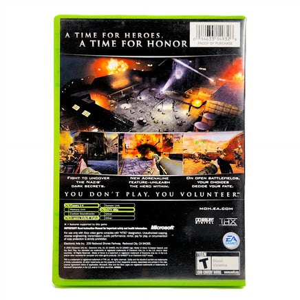 Medal Of Honor European Assault Xbox Good - CIB Case – Rear View