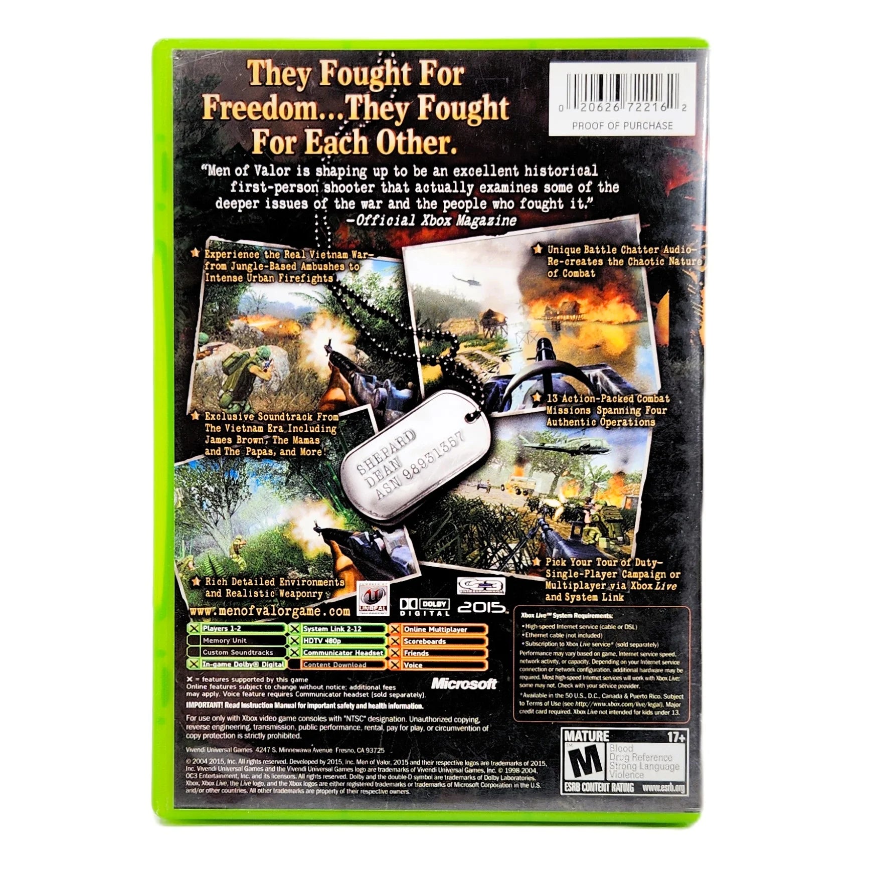 【中古】「非常に良い」Men of Valor / Game Buy Men of Valor Original Xbox | Top Rated Seller| Retro Game Fan