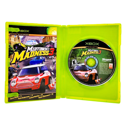 Midtown Madness 3 Xbox Good - Open Case Displaying Full CIB Contents