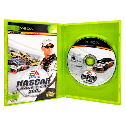 NASCAR Chase For The Cup 2005 Xbox Good CIB - Retail Case Open Showing Authentic Materials