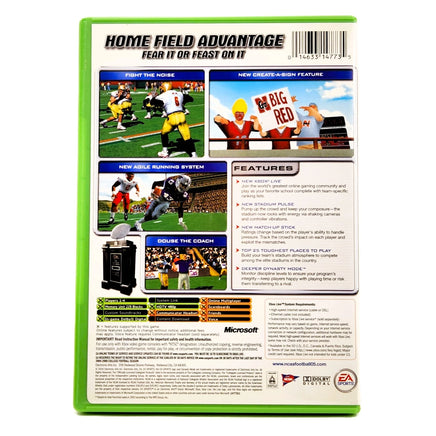NCAA Football 2005 Xbox Good CIB - Original Back Panel Layout Of Case