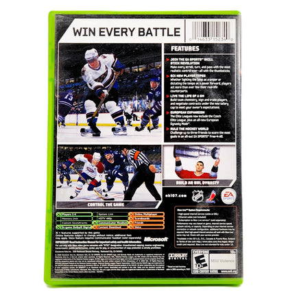 NHL 07 Xbox Good CIB - Game Case Rear Artwork