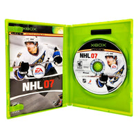 NHL 07 Xbox Good CIB - Open Case Showing Disc & Manual