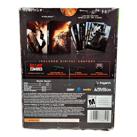 Call Of Duty Black Ops III Hardened Edition Xbox One Very Good CIB - Rear Sleeve With Screenshots & Details Visible