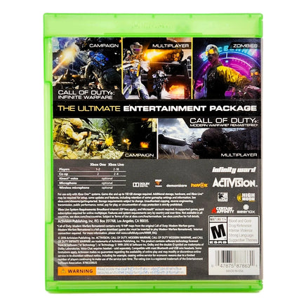 Call Of Duty Infinite Warfare Legacy Edition Xbox One Very Good CIB - Rear Cover Of Authentic Game Box