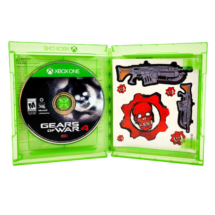 Gears Of War 4 Xbox One Good CIB - Opened Game Box Revealing Disc & Stickers Included