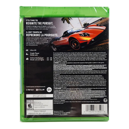 Need For Speed Hot Pursuit Remastered Xbox One Brand New - Official Retail Game Case Back Artwork