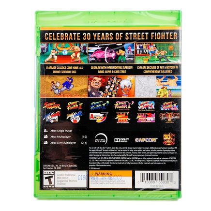 Street Fighter 30Th Anniversary Collection Xbox One Brand New CIB - Back Cover Art Shown