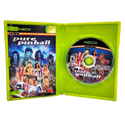 Pure Pinball Xbox Good CIB - Open Case Displaying Game Contents